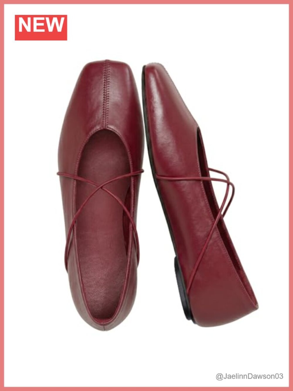 Women's Square Toe Ballet Flats Criss Cross Strap Slip On Mary Jane Shoes in